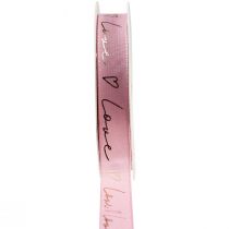 Artikel Geschenkband mit Herzen Dekoband Rosa Gold 15mm 15m