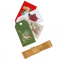 Artikel Geschenkpapier-Set mit Seidenband und Anhängern 4 Bögen kariert 50×70cm