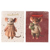 Artikel Geschenktasche aus Papier mit Maus-Motiv 16 cm 2er-Set Weihnachten
