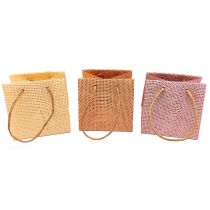 Artikel Geschenktüten gewebt mit Henkeln Vanille Orange Rosa 10,5cm 12 St