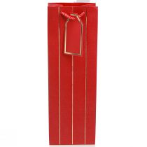 Artikel Geschenktasche Flaschentasche Papier Rot Gold 9×12×36 cm mit Tragegriffen