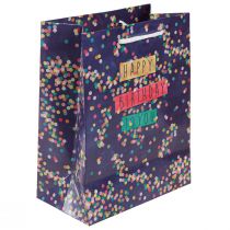 Artikel Geschenktüte aus Papier mit Konfetti-Motiv, Happy Birthday, 18×10×23 cm, 2 Stück