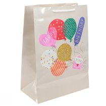 Artikel Geschenktüte Papier Geburtstag Happy Birthday Luftballons Beige 26×14×36 cm 2 Stück