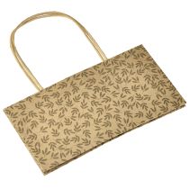 Artikel Geschenktasche Papier Naturbraun mit Olivenzweig-Motiv 20×10×10 cm 6 Stück
