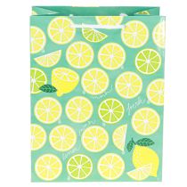 Artikel Papiertüte mit Zitronen-Design und Henkeln 18×10×23cm 2 Stück Geschenkverpackung
