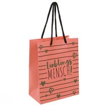 Artikel Geschenktüte mit Herzen „Lieblingsmensch“ Papier 18×10×23cm 2St