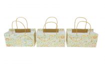 Artikel Geschenktasche aus Papier mit Henkeln, buntes Muster, 24×12×12 cm, 6 Stück