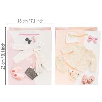 Artikel Geschenktüten aus Papier Baby Mädchen 23×18cm Rosa 2 Stück