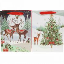 Artikel Geschenktüten Weihnachten Geschenktasche Hirsche 24×18cm 2St