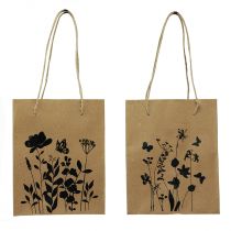 Artikel Geschenktüten mit Henkeln Papier Natur Schwarz 12×15cm 6 St