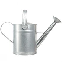 Artikel Deko-Gießkanne Metall Silber 42x15,5x27 cm für Innen- und Balkondekoration