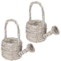 Artikel Gießkanne Dekostück in geschmackvoller Flecht-Optik für elegante Wohnraumdekoration 26cm