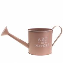 Artikel Blumentopf Vintage Deko Gießkanne Altrosa Zink Ø16,5cm H17cm