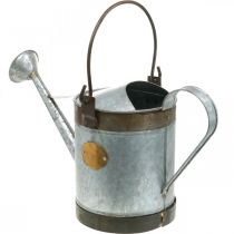 Artikel Retro Gießkanne aus Metall 58x23x32cm in Grau mit Rostoptik für Dekoration