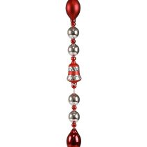 Girlande Weihnachten Glas Deko Rot Silber Fensterdeko 200cm