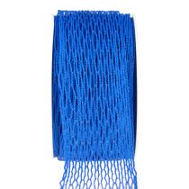 Netzband Gitterband Dekoband Blau drahtverstärkt 50mm 10m