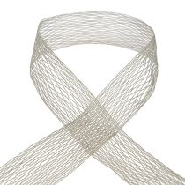 Netzband Gitterband Dekoband Braun drahtverstärkt 50mm 10m