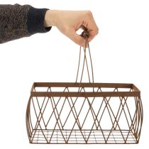 Artikel Gitterkorb Metall rechteckig Rostoptik 28x13,5x14 cm 2er-Set