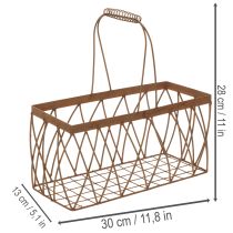 Artikel Gitterkorb Metall rechteckig Rostoptik 28x13,5x14 cm 2er-Set