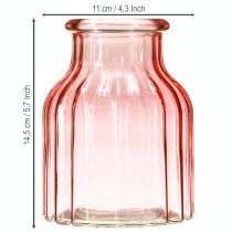 Artikel Glas Blumenvase Retro Rosa, Ø11cm, H14,5cm, 2er-Set