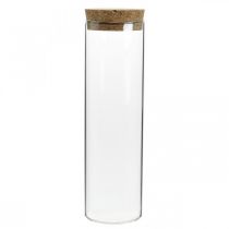 Glas mit Korkdeckel Glaszylinder mit Korken Klar Ø6cm H21cm