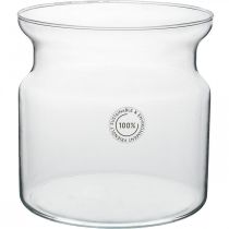 Blumenvase Glas klar Deko Glas Vase Ø19cm H19cm