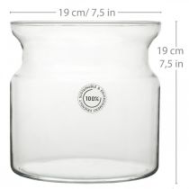 Blumenvase Glas klar Deko Glas Vase Ø19cm H19cm