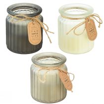 Artikel Duftkerzen im Glas Sandelholz Kork Deckel H9cm 3St