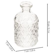 Artikel Glasvase mit Rautenmuster klar 13 cm Set 6 Stück