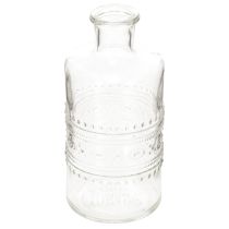 Artikel Glasflasche zylindrisch mit Muster klar 15 cm als Dekovase 6er Set