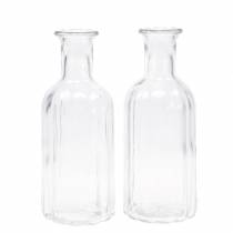 Artikel Deko Glasflasche mit Rillendekor Klar Ø7,5cm H19cm 6St