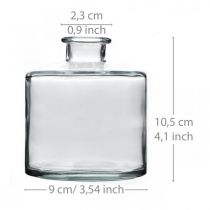 Blumenvase, Kerzenhalter, Glasgefäß Transparent H10,5cm Ø9cm