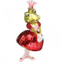 Artikel Christbaumanhänger Froschprinzessin aus Glas H14cm, Rot-Rosa, 2er Set