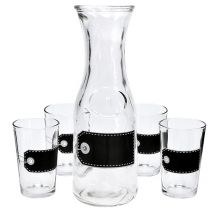 Artikel Glaskaraffe H27cm mit 4 Gläsern H11cm
