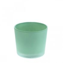 Glas Blumentopf Grün Übertopf Glaskübel Ø10cm H8,5cm