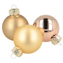 Artikel Glaskugeln Weihnachtskugeln Glas Gold Rosé Ø4cm 24 St