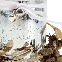 Teelichthalter Glas mit Kranz 10cm