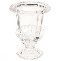 Artikel Glasvase Kleine Vase mit Fuß Klar Retro Ø11cm H14cm