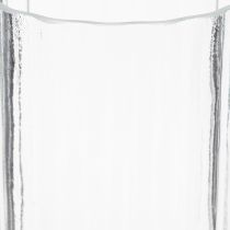 Artikel Vase Glas 19 cm Transparent mit Streifenstruktur Zylinderform