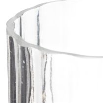 Artikel Glasvase mit natürlicher Rillenstruktur 24 cm transparent