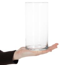 Artikel Glasvase hoch aus klarem Glas, zylindrisch, 20 cm