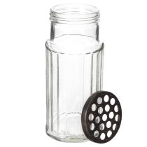 Artikel Glasflasche mit Metallkorb 20 cm Transparent mit schwarzem Metall