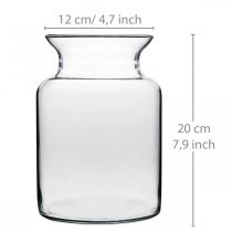 Artikel Glas Blumenvase breit klar Ø12cm H20cm