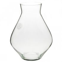 Blumenvase Glas bauchig Glasvase klar Deko Vase Ø20cm H25cm