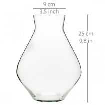 Blumenvase Glas bauchig Glasvase klar Deko Vase Ø20cm H25cm