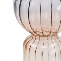 Glasvase Deko Vase Blau Braun Klar Mini Vase Ø8cm H17cm