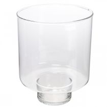 Glasvase mit Fuß ROY Windlicht Glas Deko Ø16cm H20cm