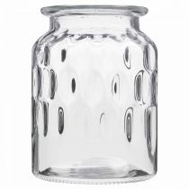 Artikel Glasvase mit Muster, Windlicht Glas Klar H15cm Ø11cm 2St