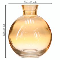 Artikel Mini Glasvasen Bauchig Ø7,5cm H9cm Orange 6 Stück