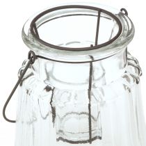 Artikel Glaswindlicht Windlicht mit Henkel Glas Klar Ø14cm H18cm